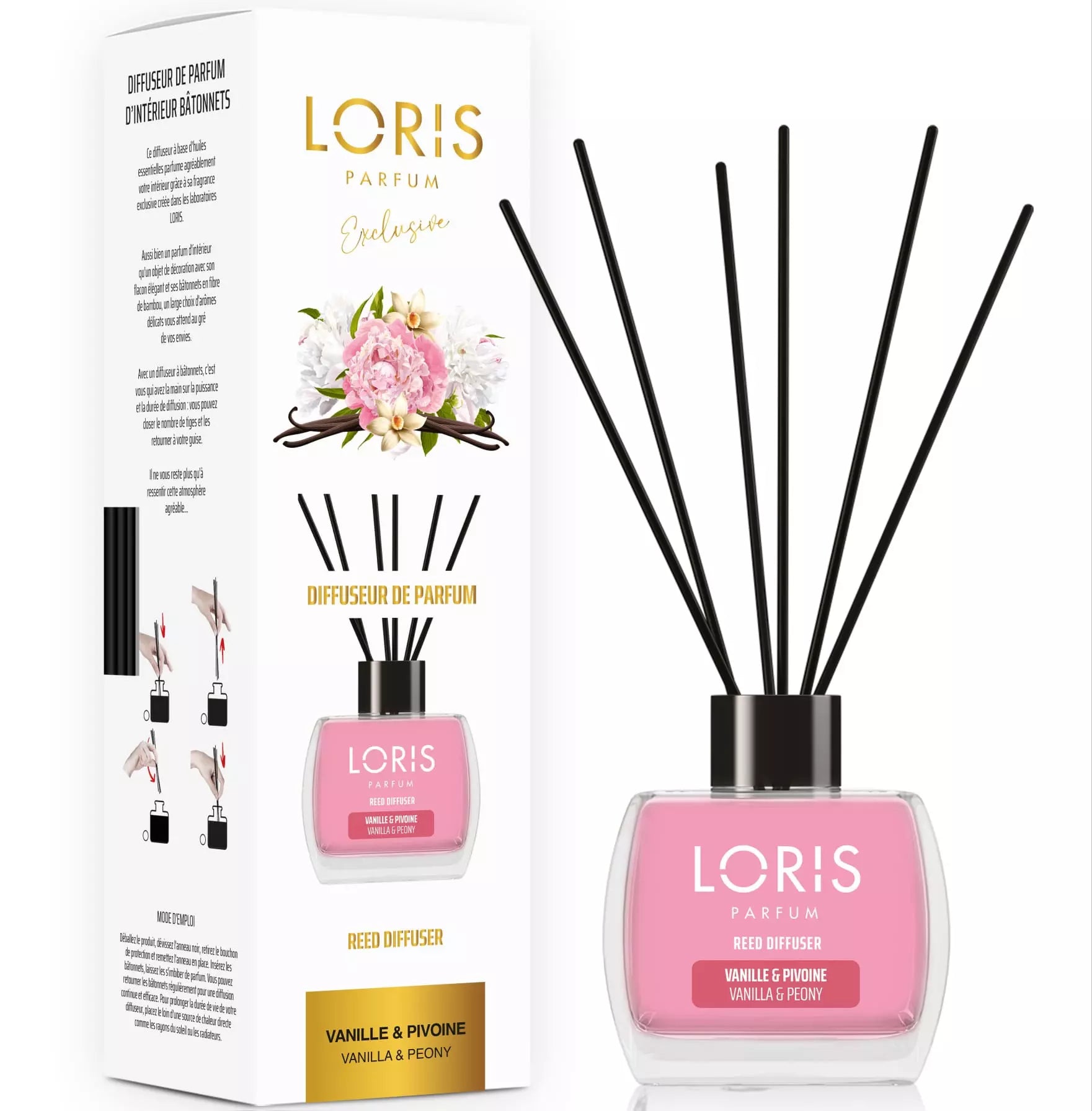 Diffuseur de parfum Vanille & Pivoine 120ml